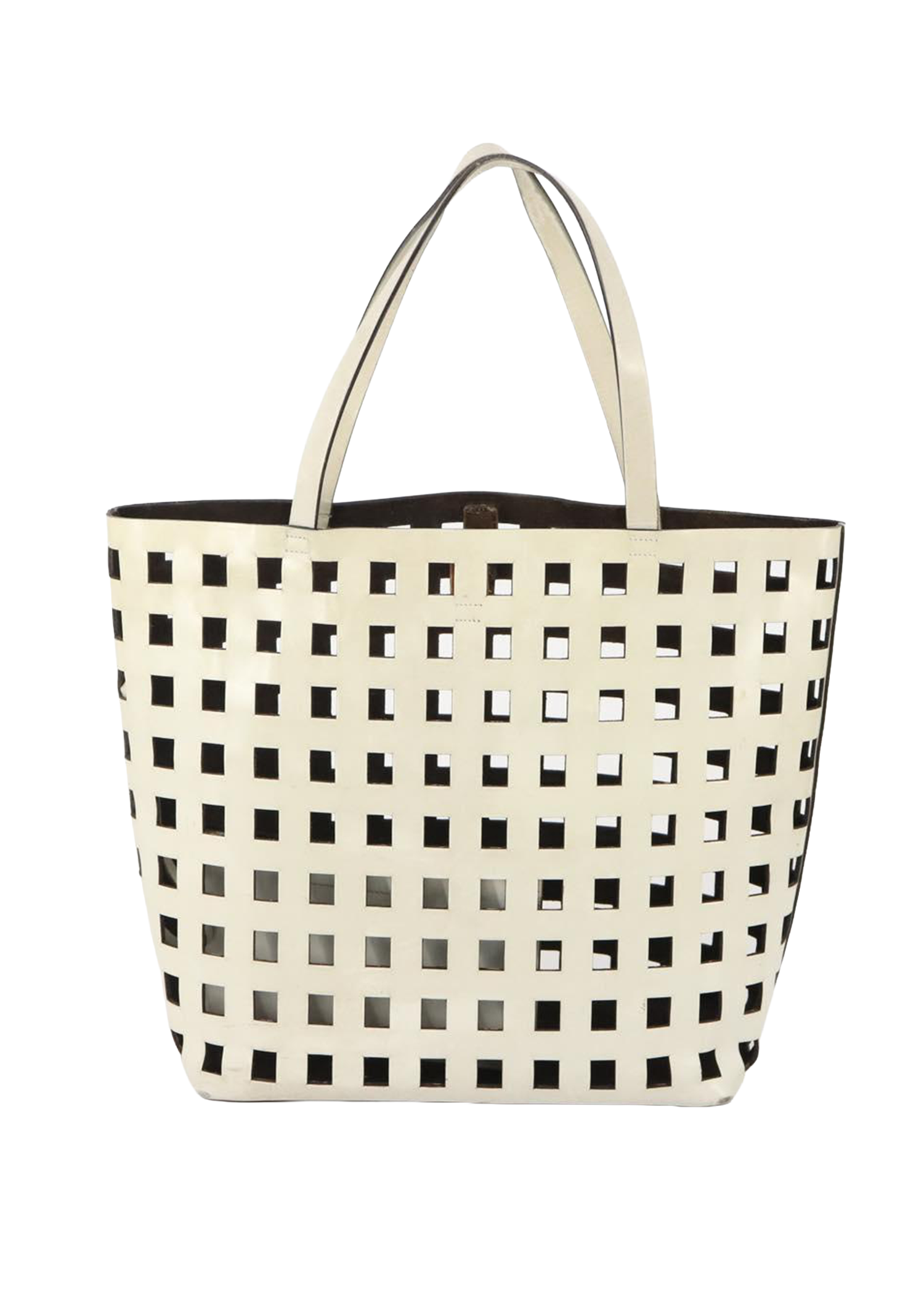 Prada White Lasercut Tote