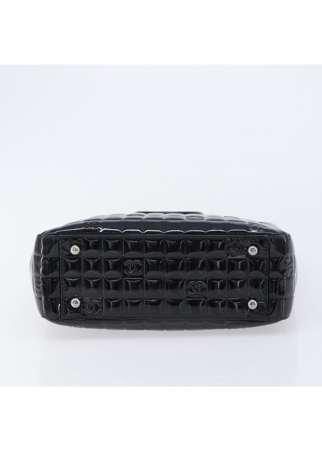 Chanel Black Patent Chocolate Bar Handbag base