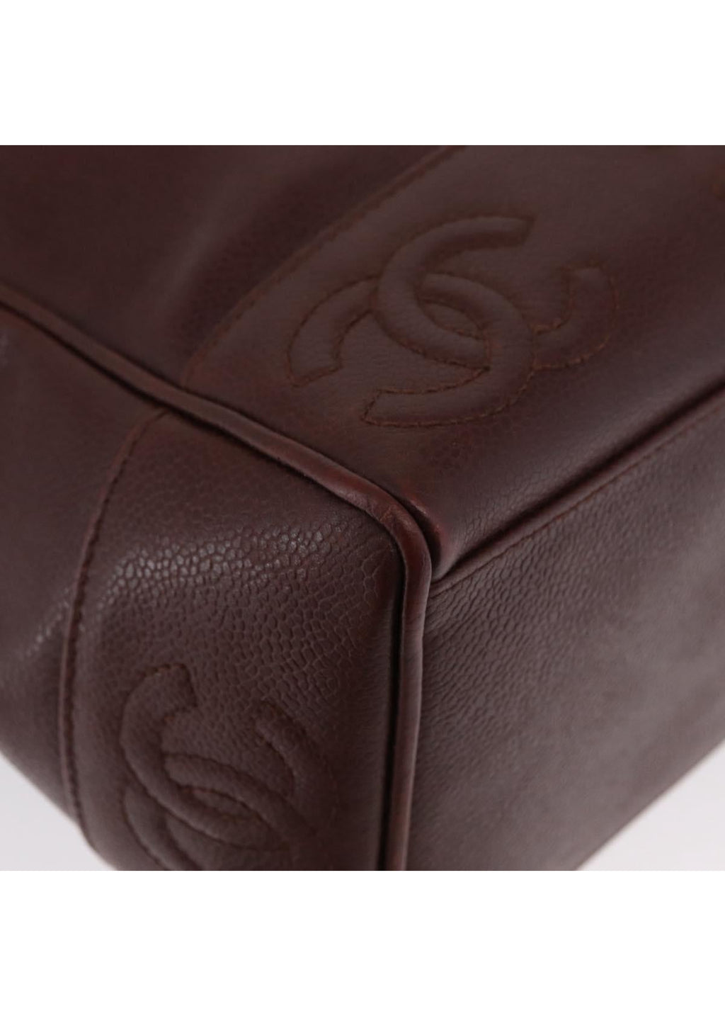 Chanel Brown Caviar Shoulder Bag corner