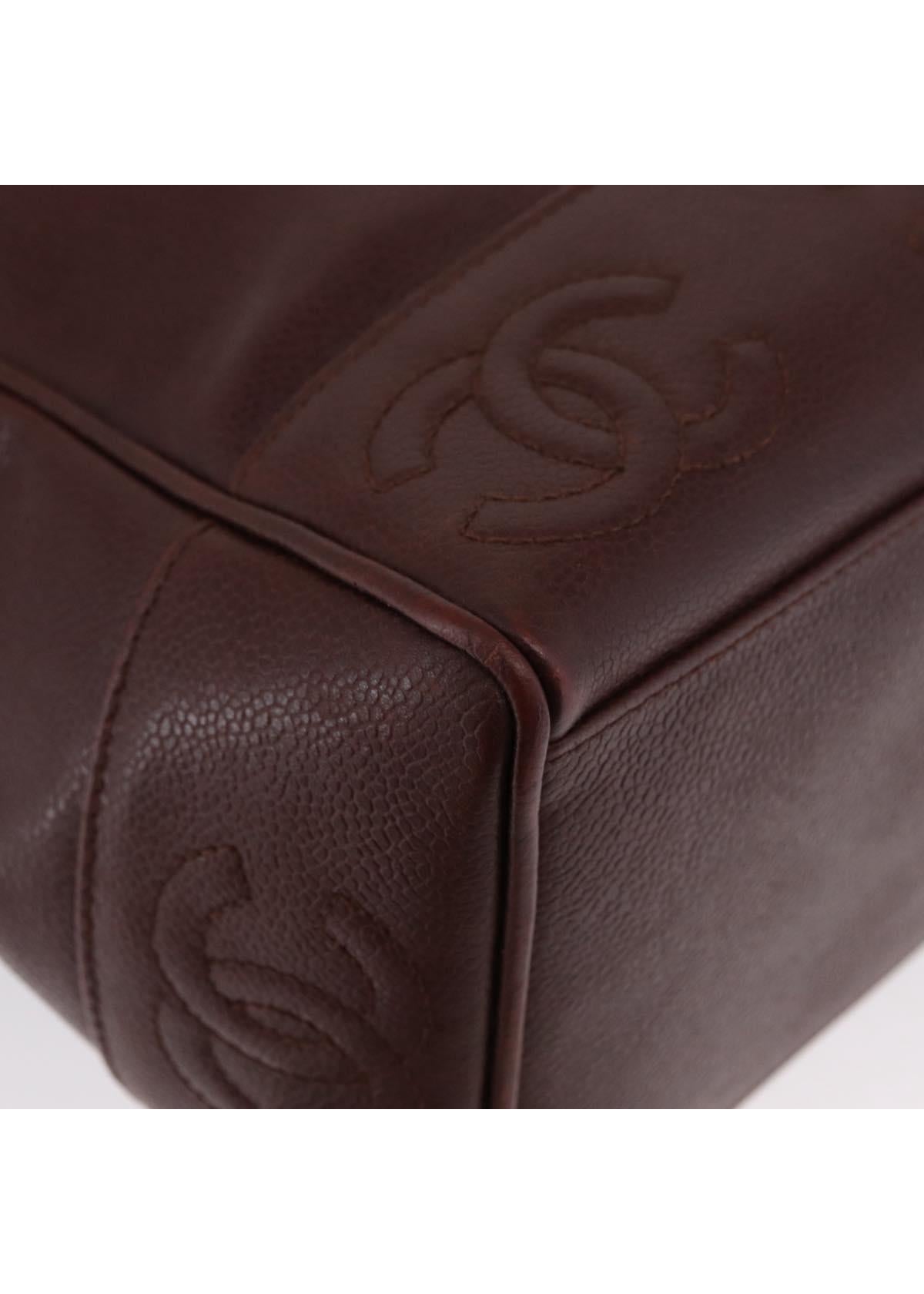 Chanel Brown Caviar Shoulder Bag corner