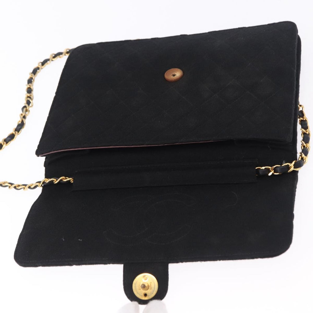 Chanel Black Cotton Flap Bag