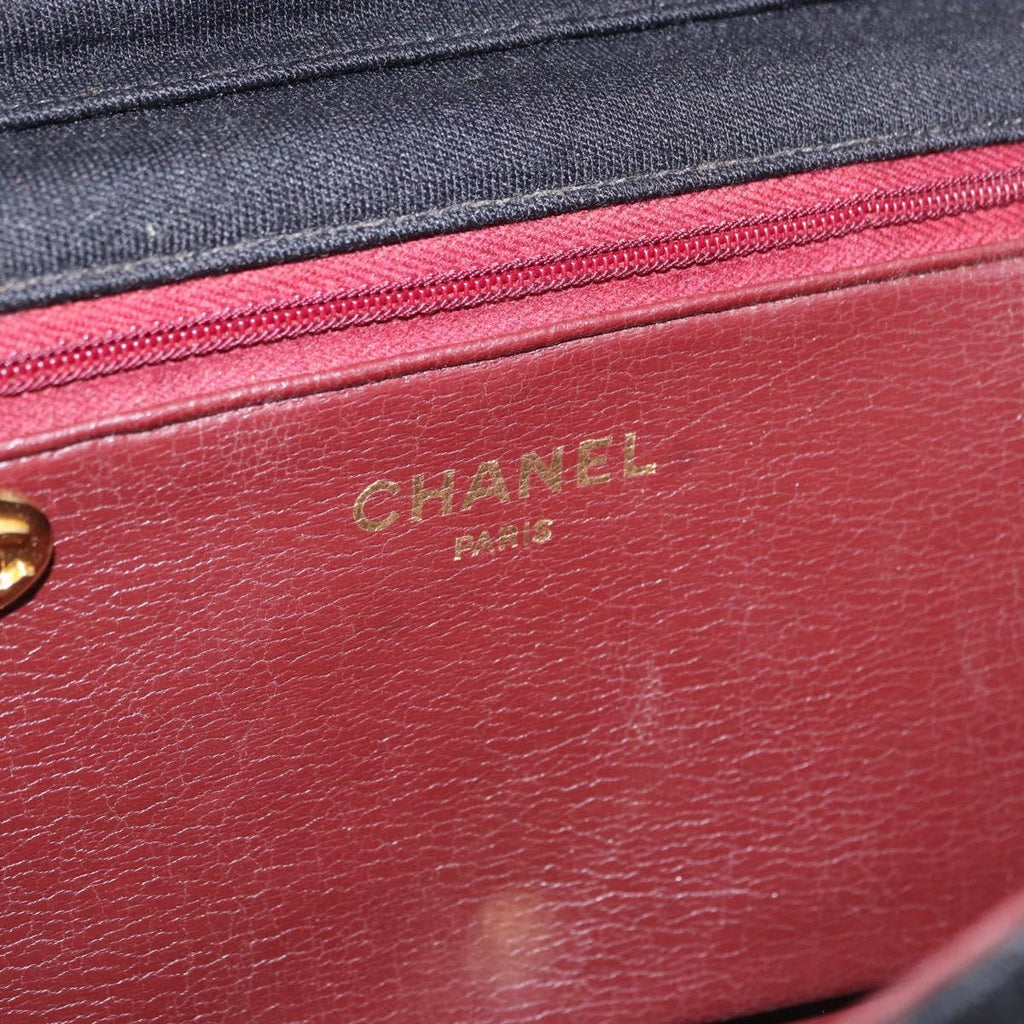 Chanel Black Cotton Flap Bag