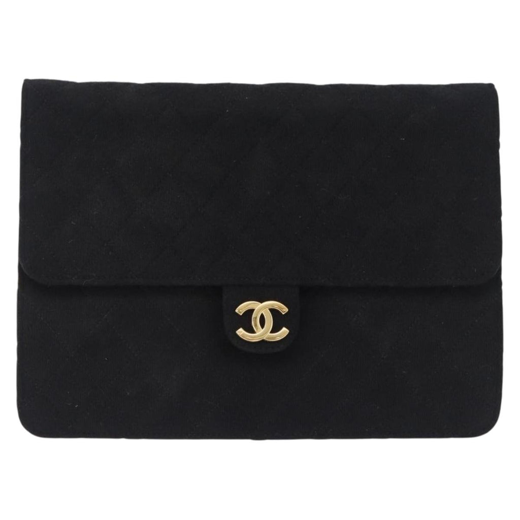 Chanel Black Cotton Flap Bag