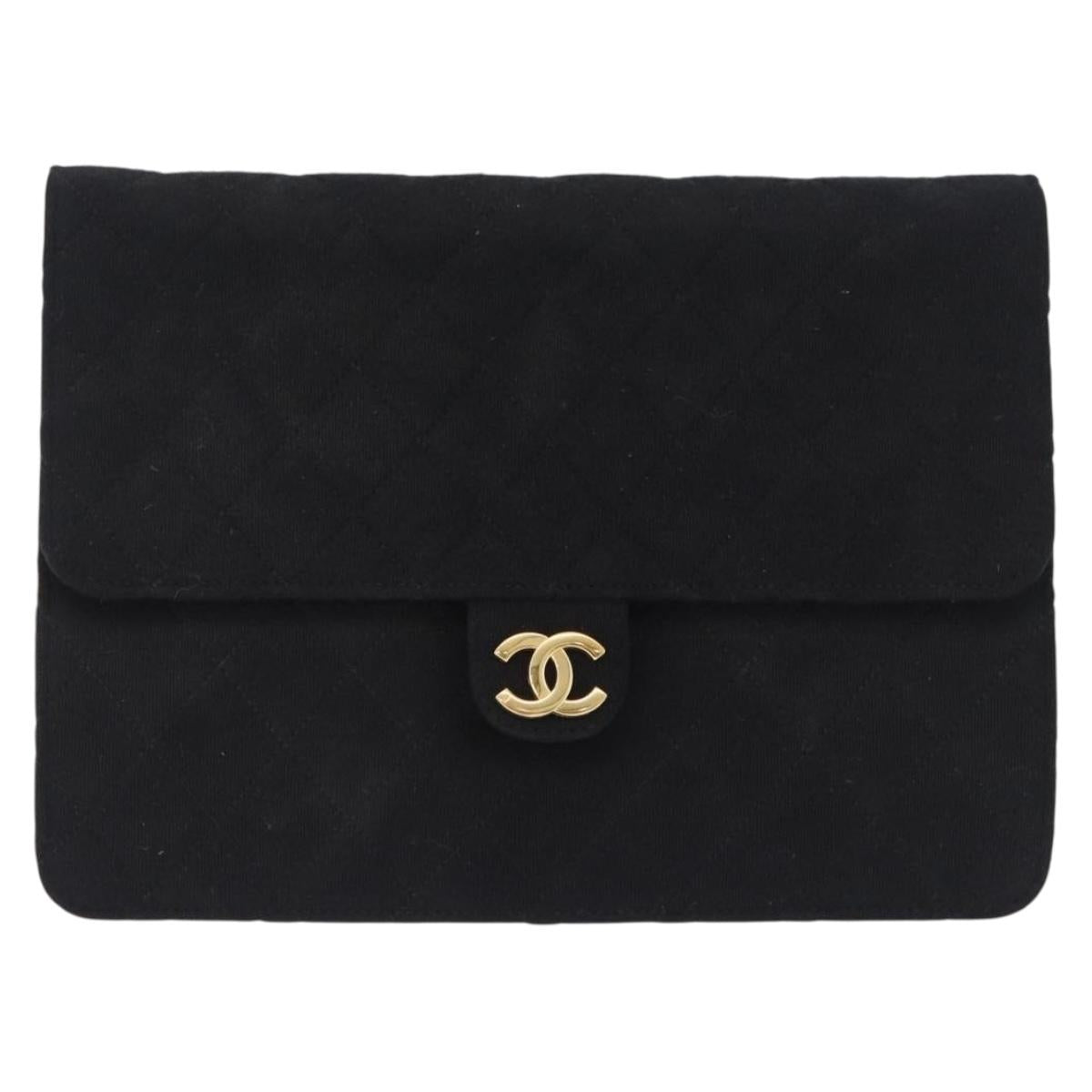 Chanel Black Cotton Flap Bag
