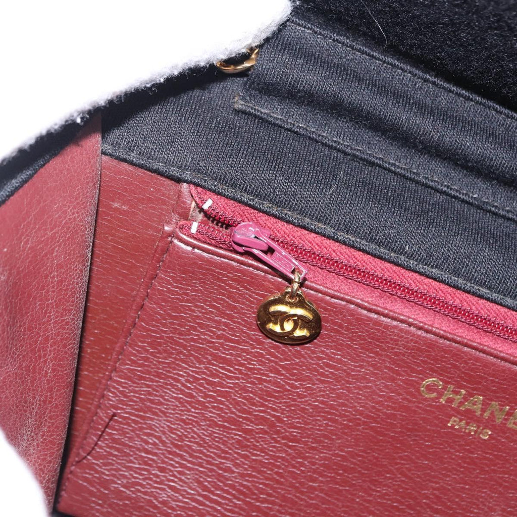 Chanel Black Cotton Flap Bag