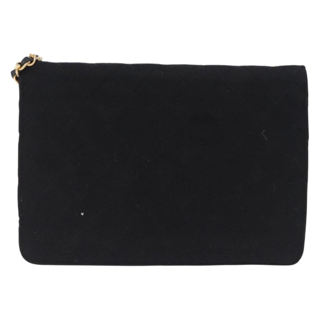 Chanel Black Cotton Flap Bag
