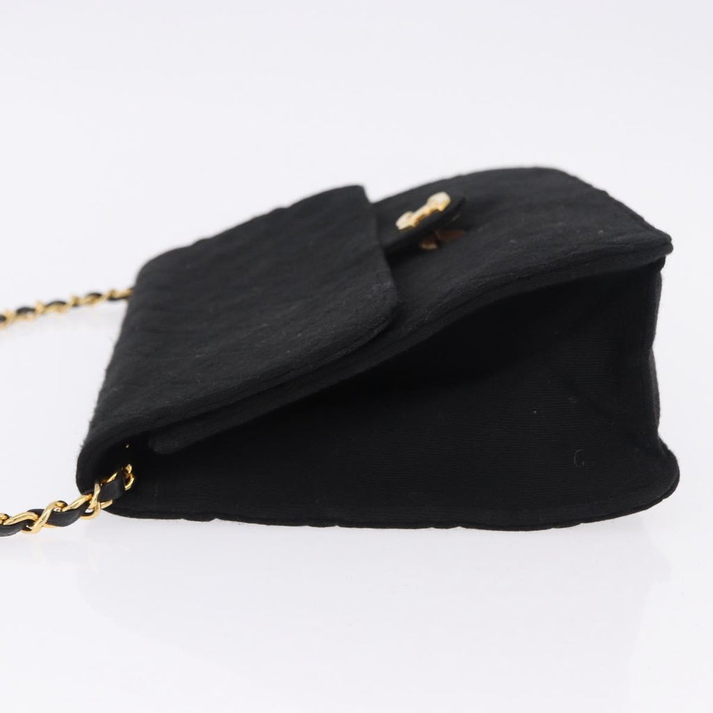 Chanel Black Cotton Flap Bag