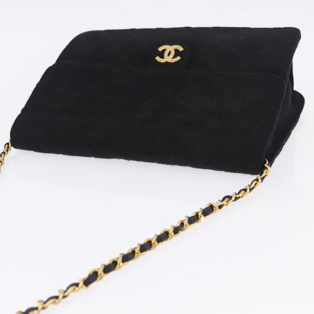 Chanel Black Cotton Flap Bag