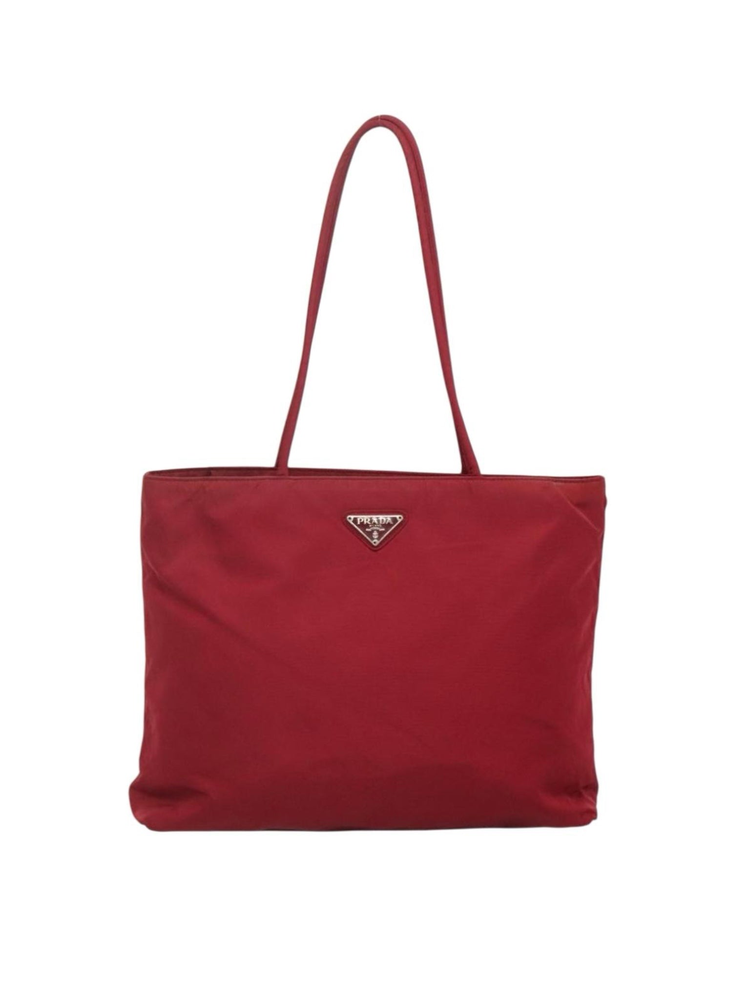 Prada Red Nylon Tote