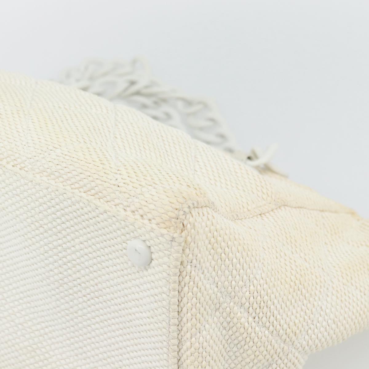 Chanel White Raffia Tote