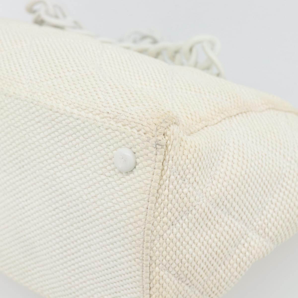 Chanel White Raffia Tote