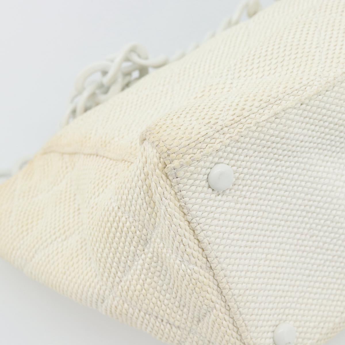 Chanel White Raffia Tote