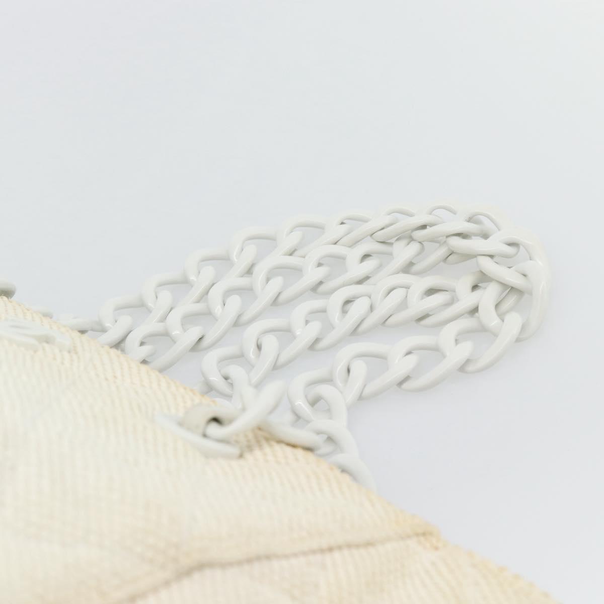 Chanel White Raffia Tote