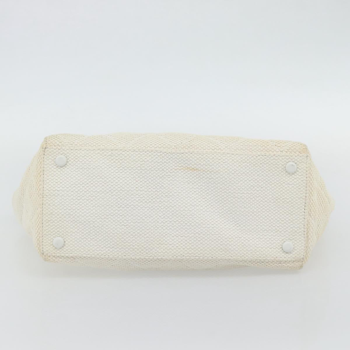 Chanel White Raffia Tote