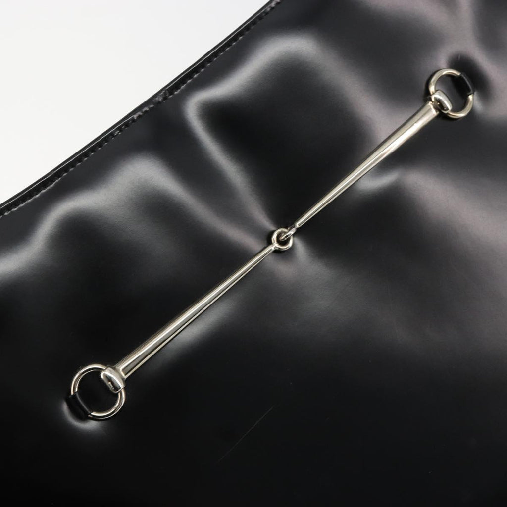 Gucci Black Leather Horsebit Tote