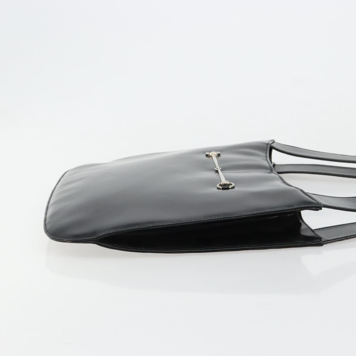 Gucci Black Leather Horsebit Tote