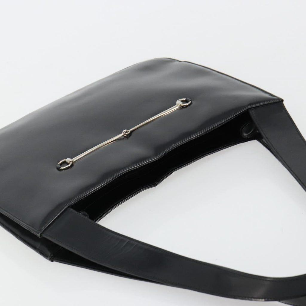 Gucci Black Leather Horsebit Tote