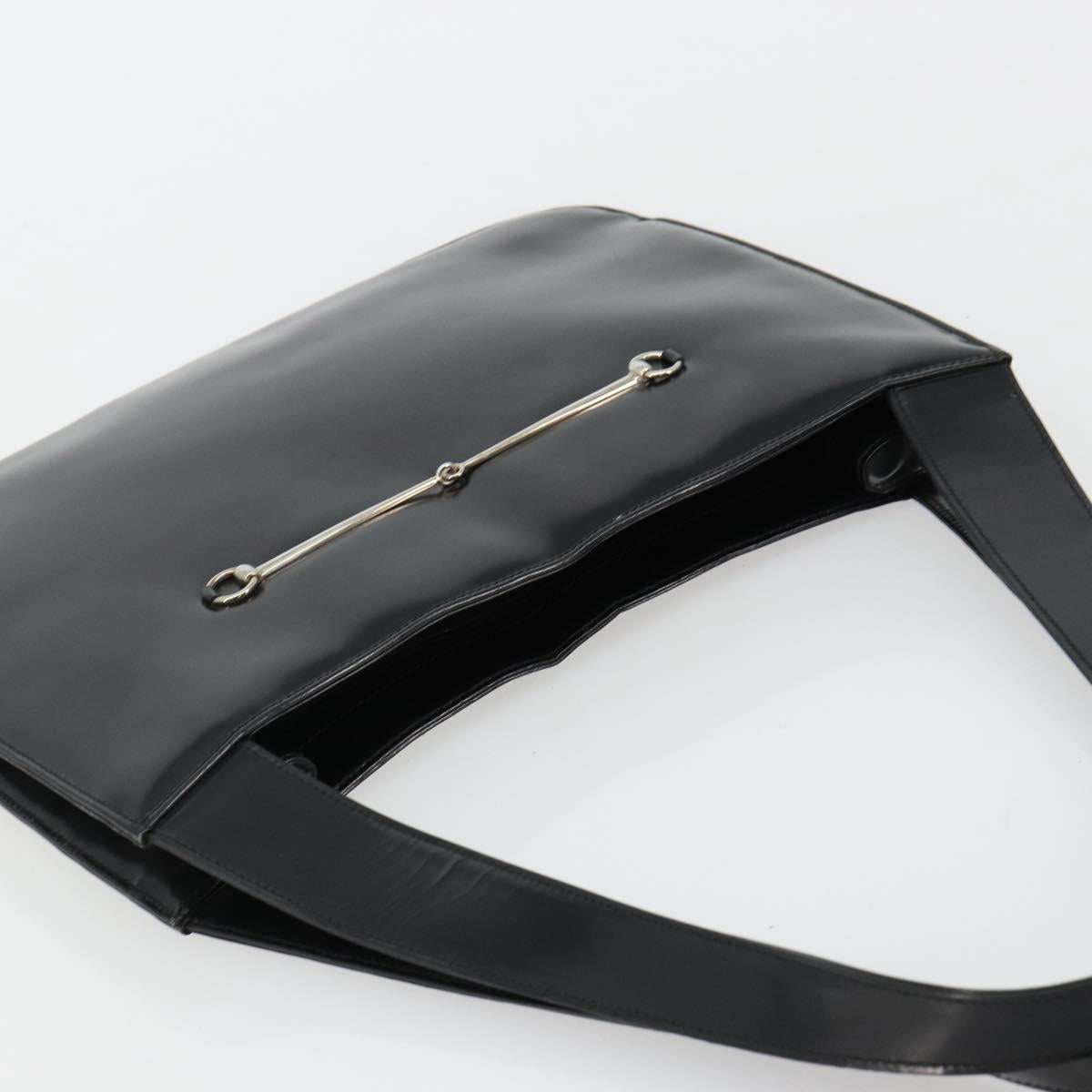 Gucci Black Leather Horsebit Tote