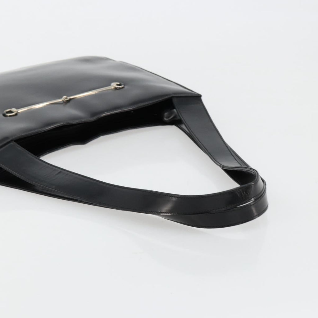 Gucci Black Leather Horsebit Tote