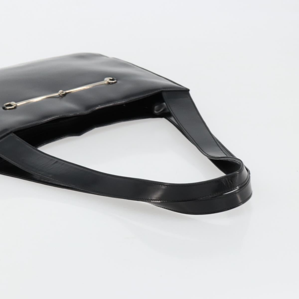 Gucci Black Leather Horsebit Tote