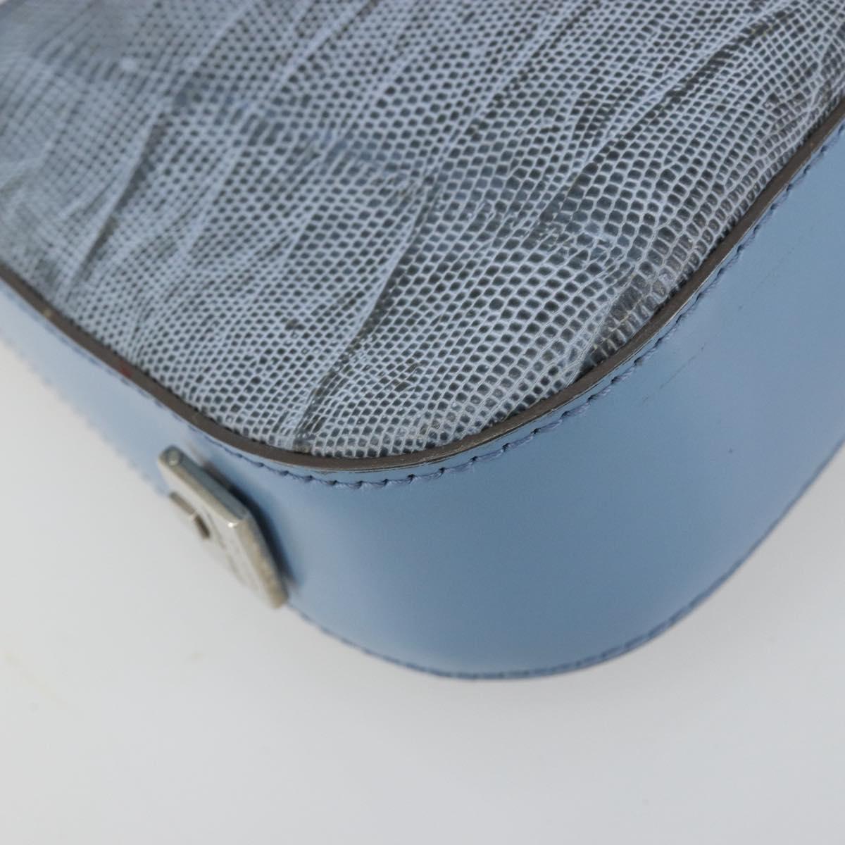 Ferragamo Blue Lizard Shoulder Bag