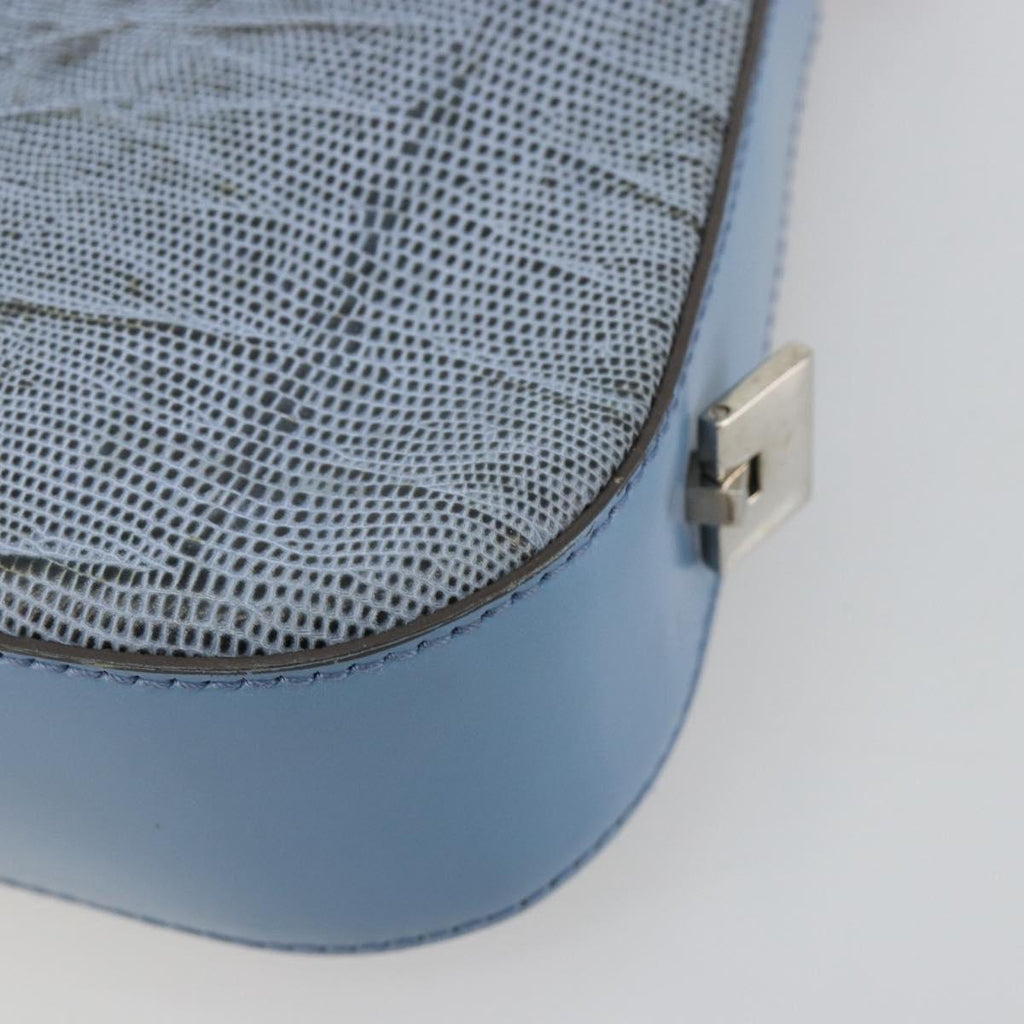 Ferragamo Blue Lizard Shoulder Bag