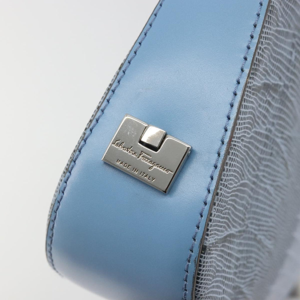 Ferragamo Blue Lizard Shoulder Bag
