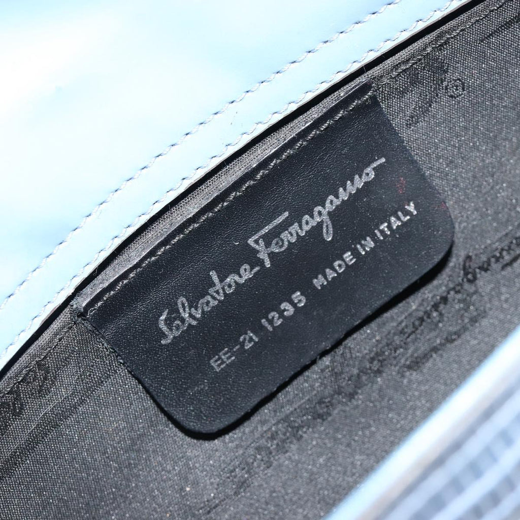 Ferragamo Blue Lizard Shoulder Bag