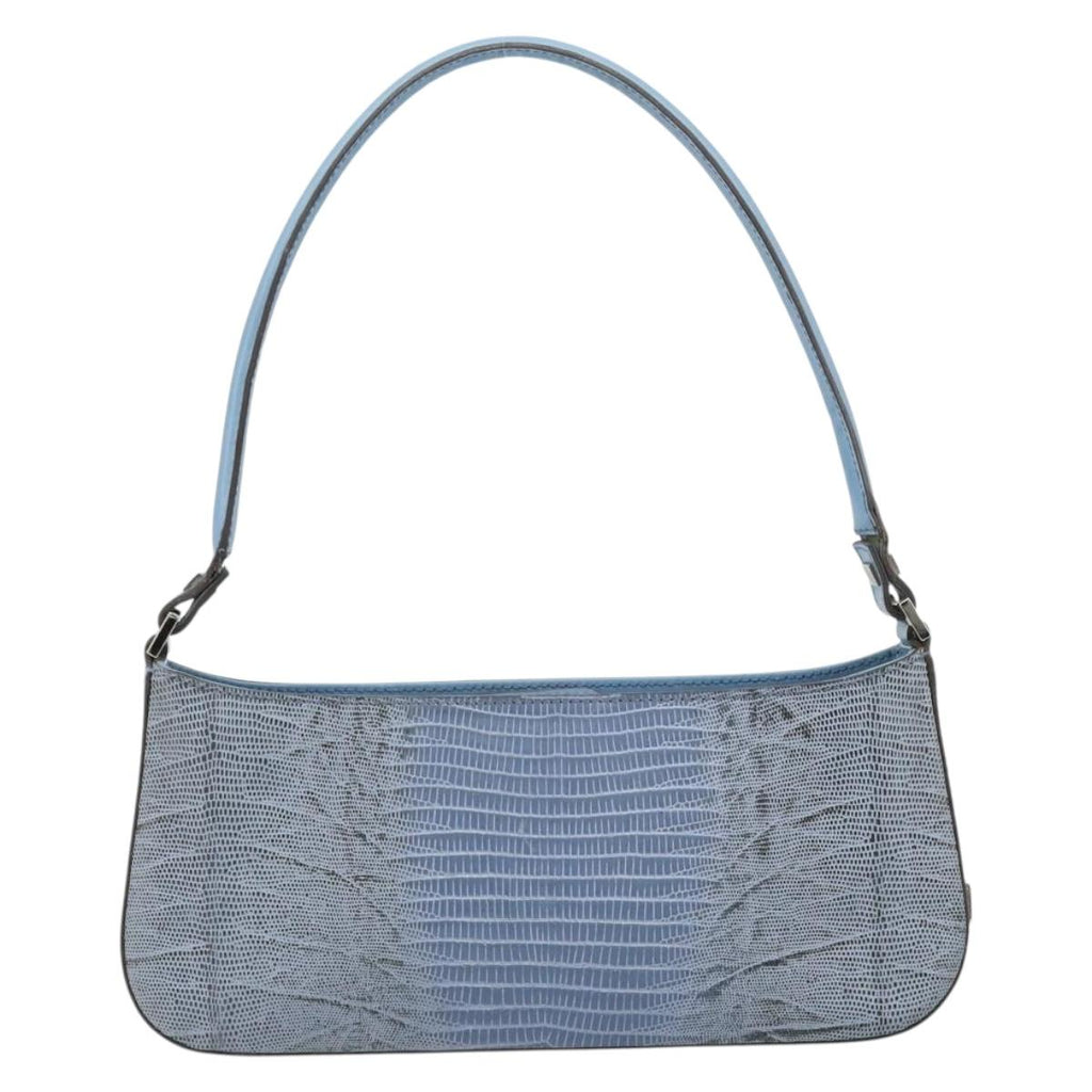 Ferragamo Blue Lizard Shoulder Bag