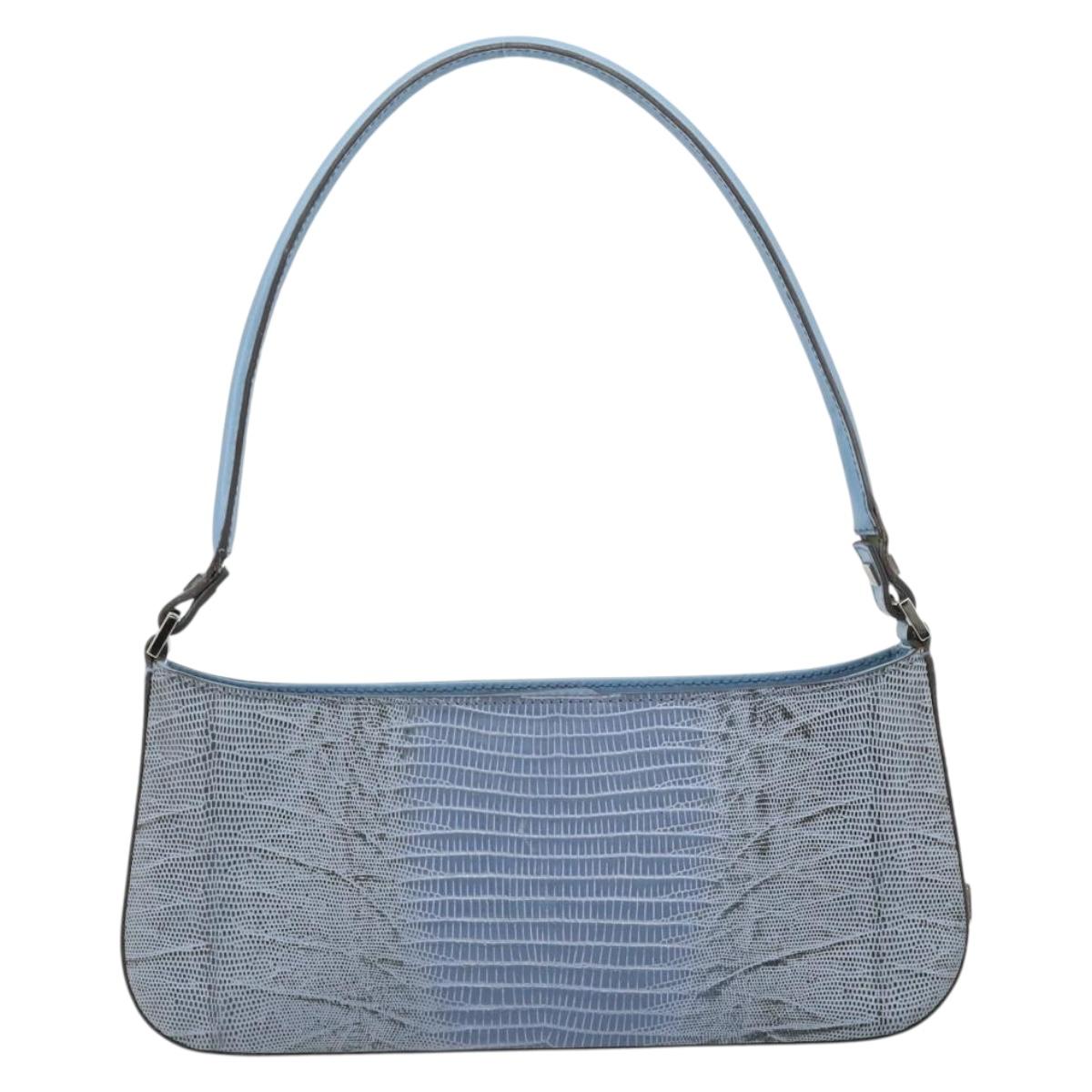 Ferragamo Blue Lizard Shoulder Bag