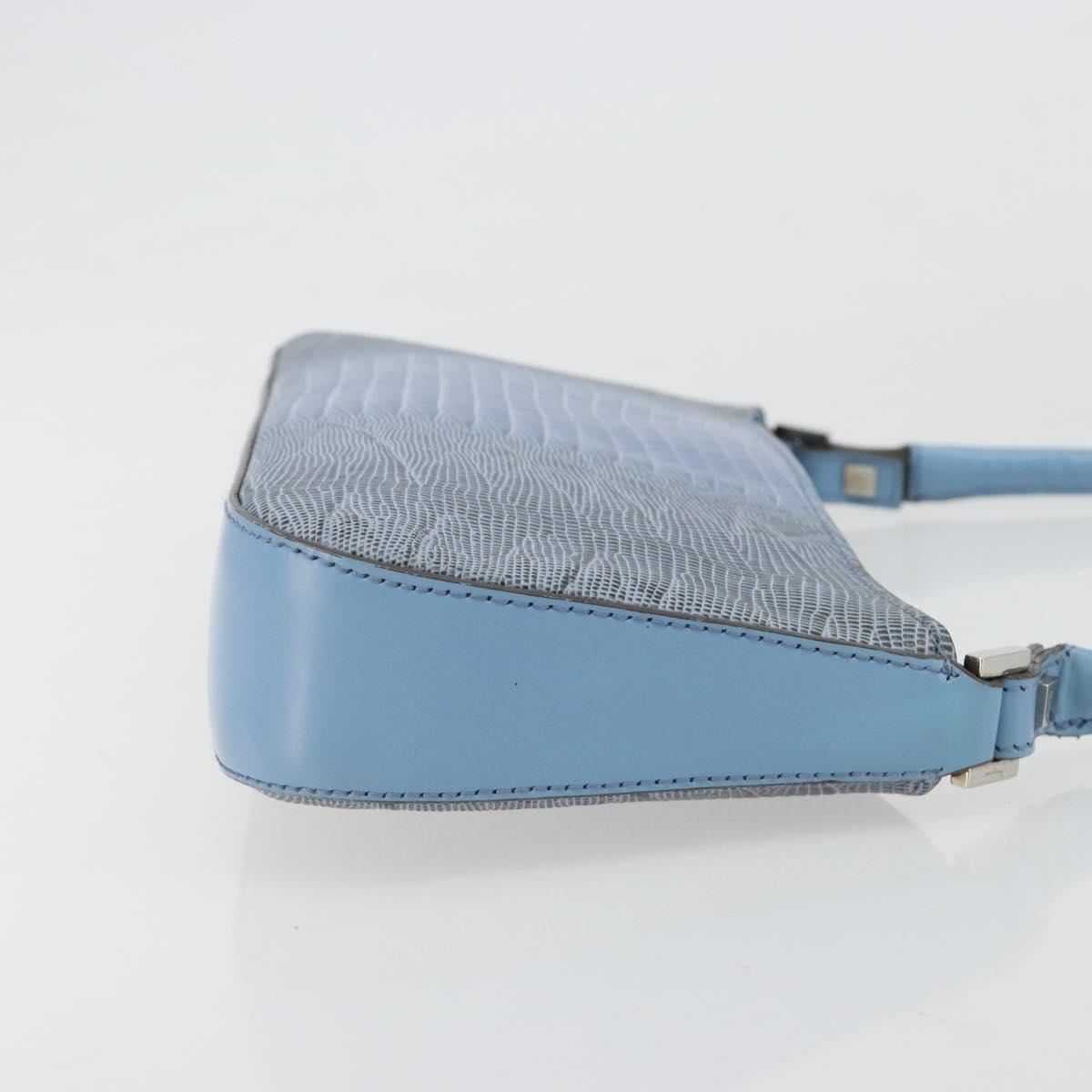 Ferragamo Blue Lizard Shoulder Bag