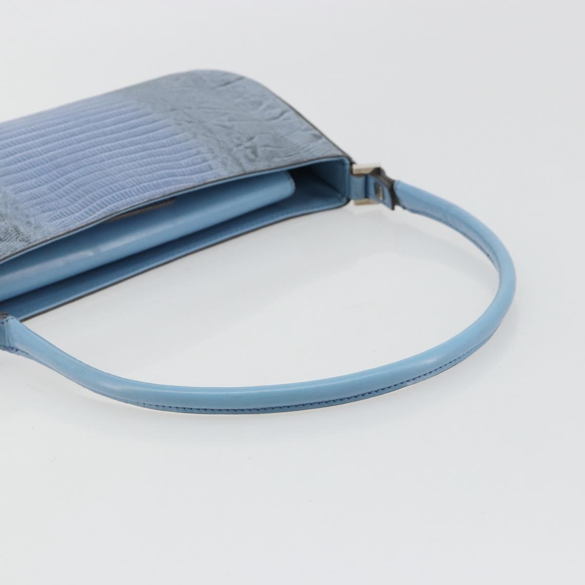 Ferragamo Blue Lizard Shoulder Bag