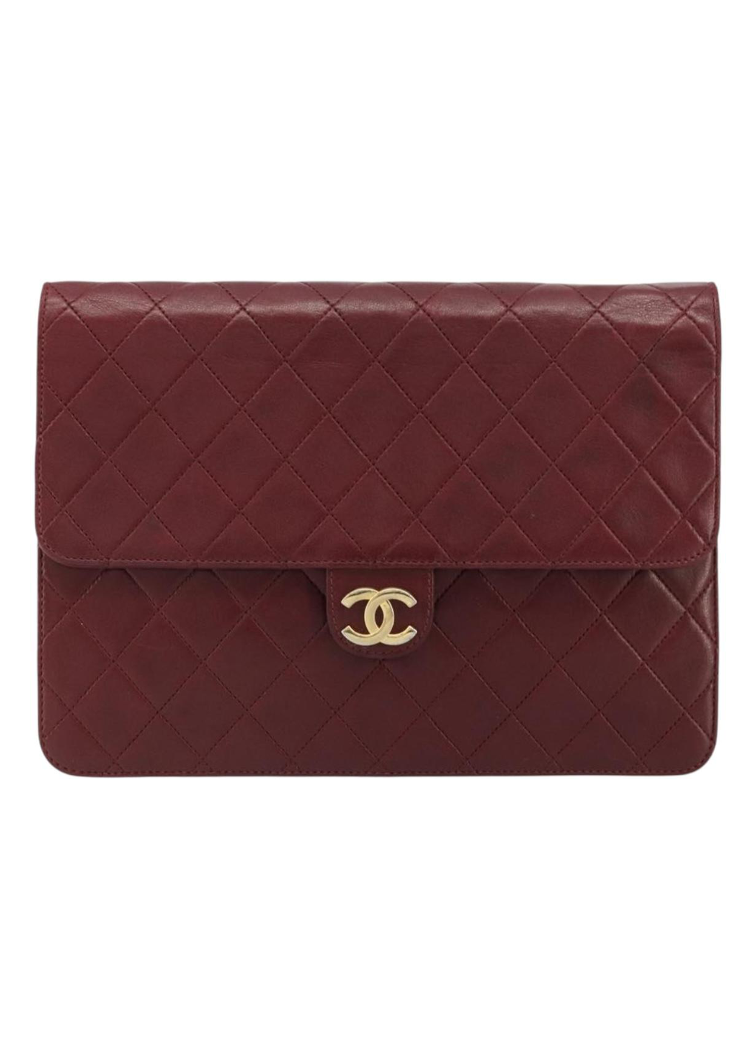 Chanel Burgundy Quilted Leather Flap Bag