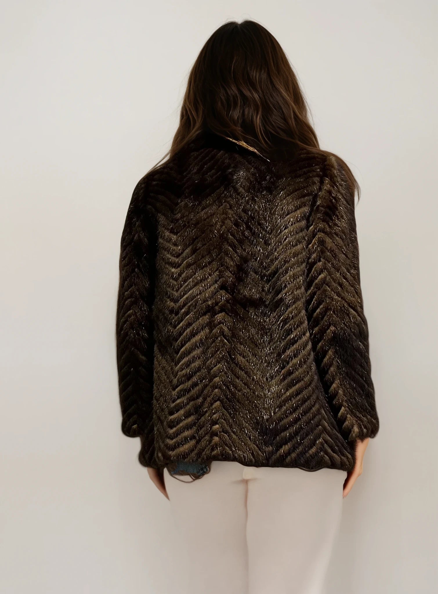 Brown Collared Mink Coat