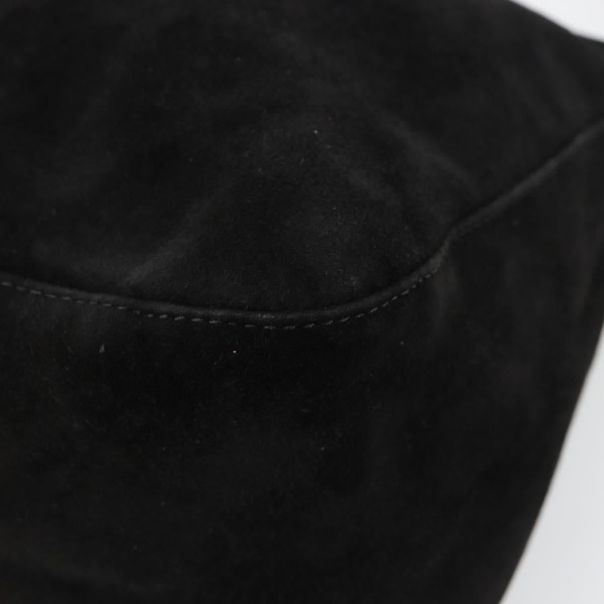 Fendi Black Suede Baguette