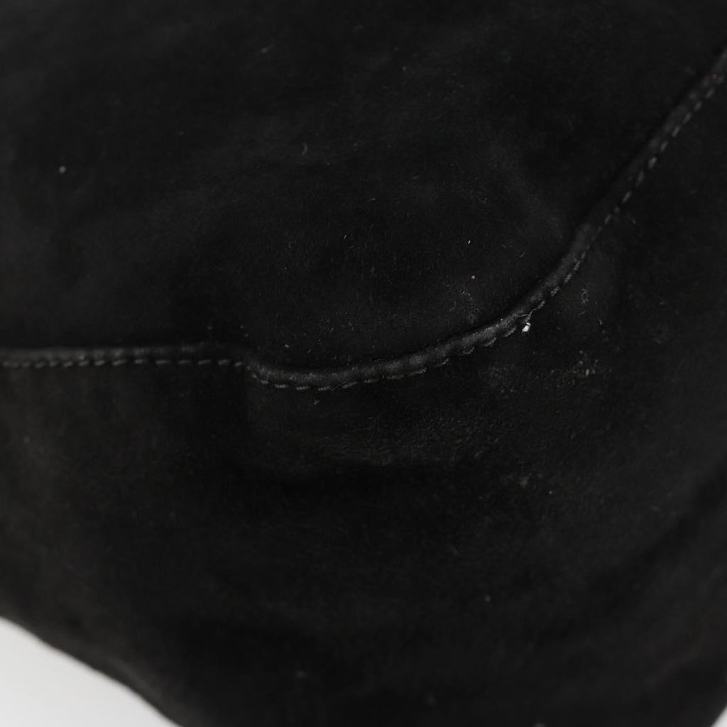 Fendi Black Suede Baguette