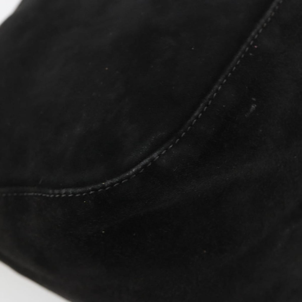Fendi Black Suede Baguette