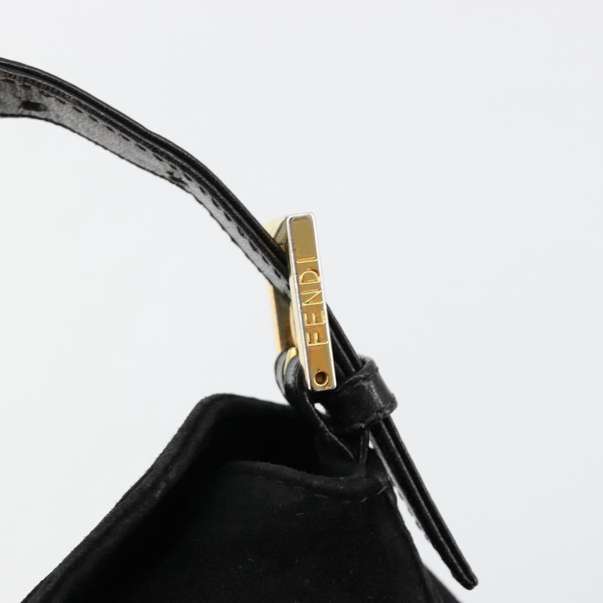 Fendi Black Suede Baguette
