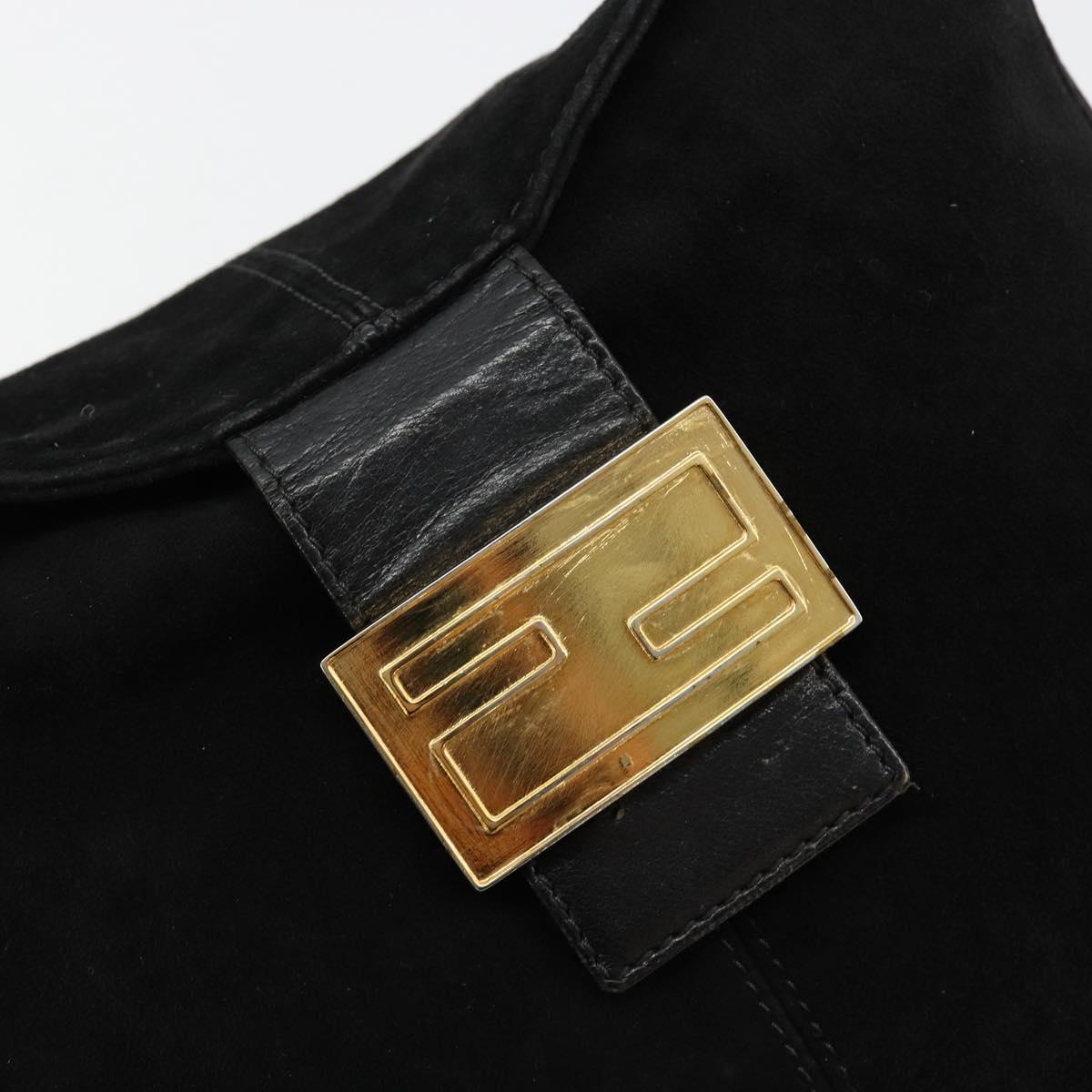 Fendi Black Suede Baguette