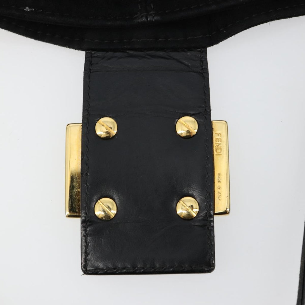 Fendi Black Suede Baguette