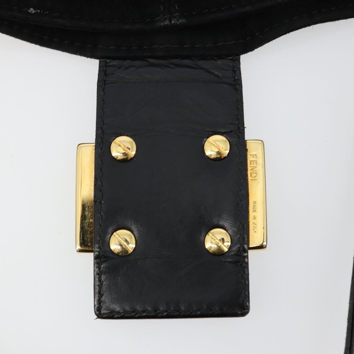 Fendi Black Suede Baguette