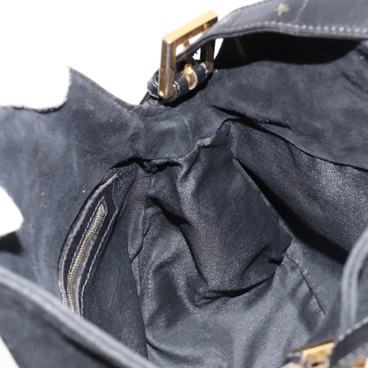 Fendi Black Suede Baguette