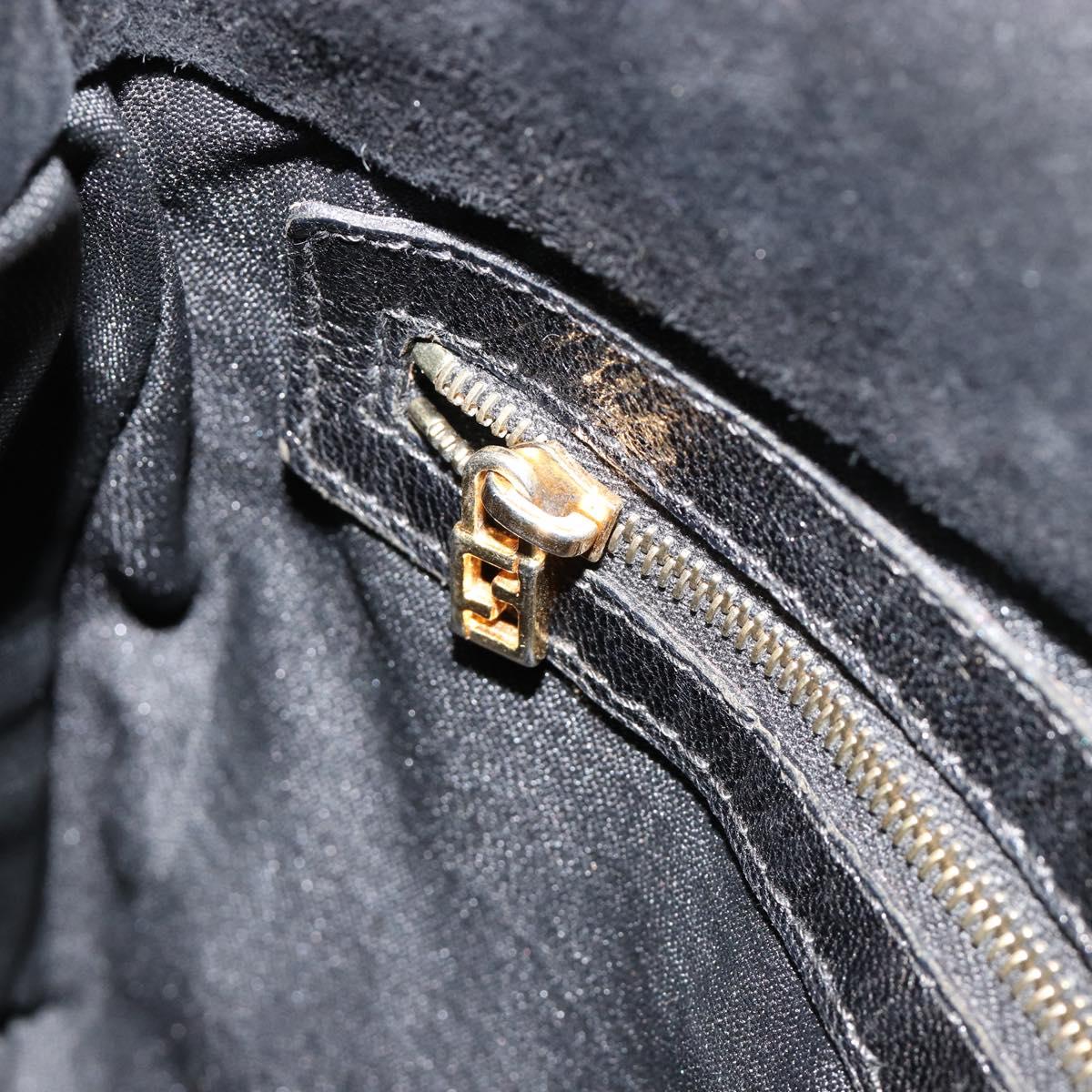 Fendi Black Suede Baguette