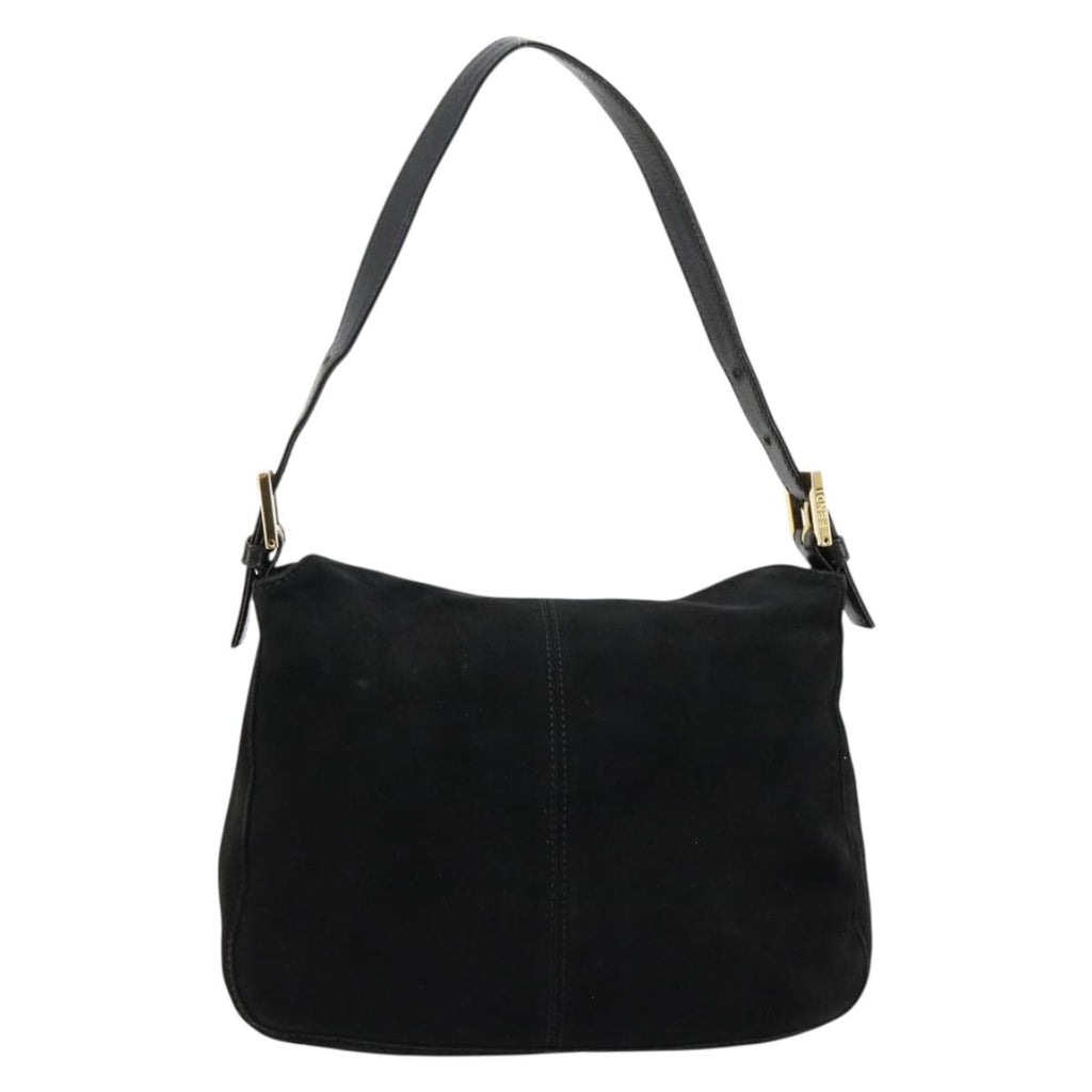 Fendi Black Suede Baguette