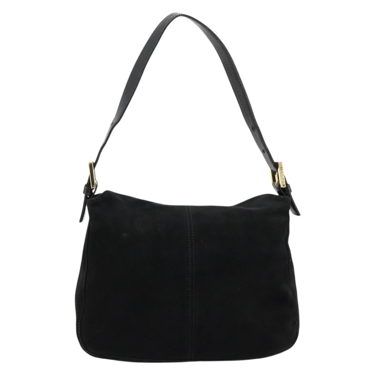 Fendi Black Suede Baguette