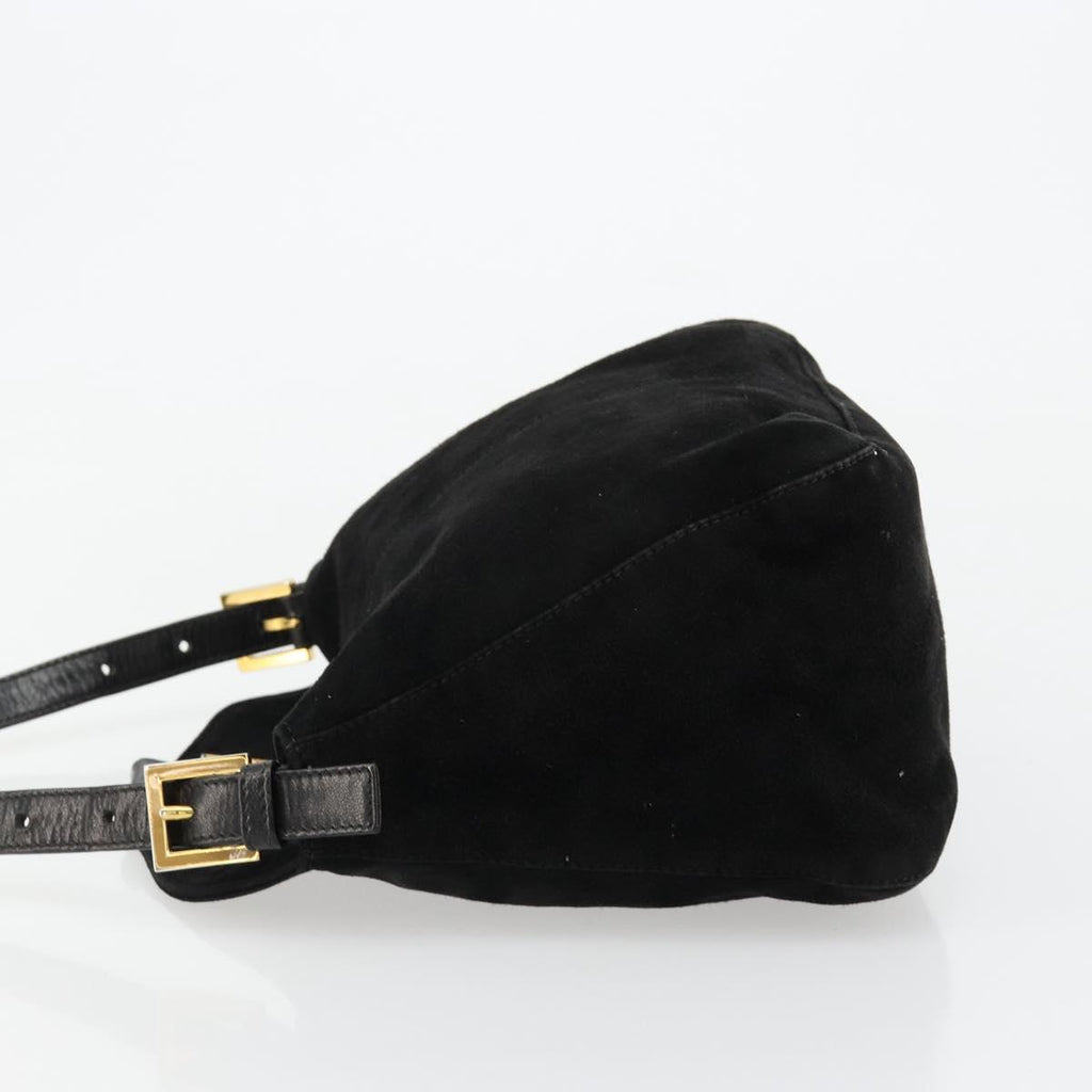 Fendi Black Suede Baguette