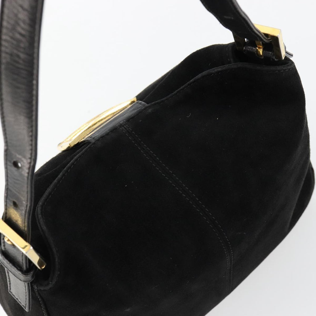 Fendi Black Suede Baguette