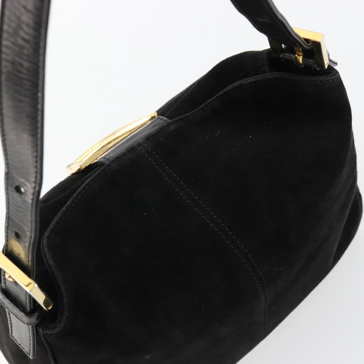 Fendi Black Suede Baguette