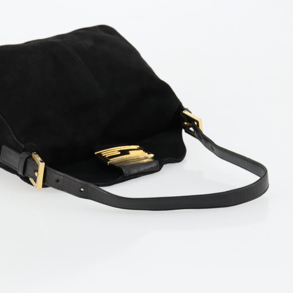 Fendi Black Suede Baguette