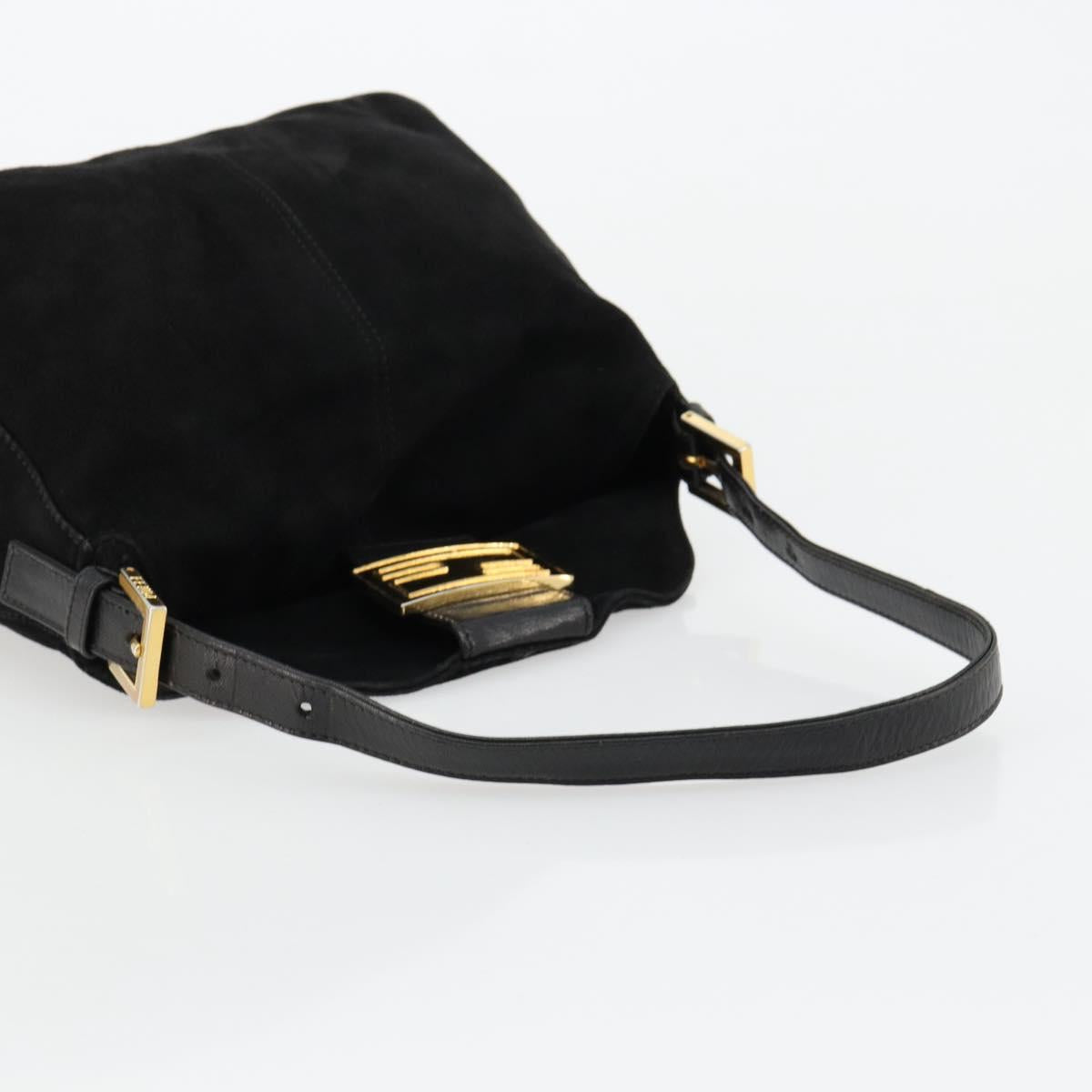 Fendi Black Suede Baguette